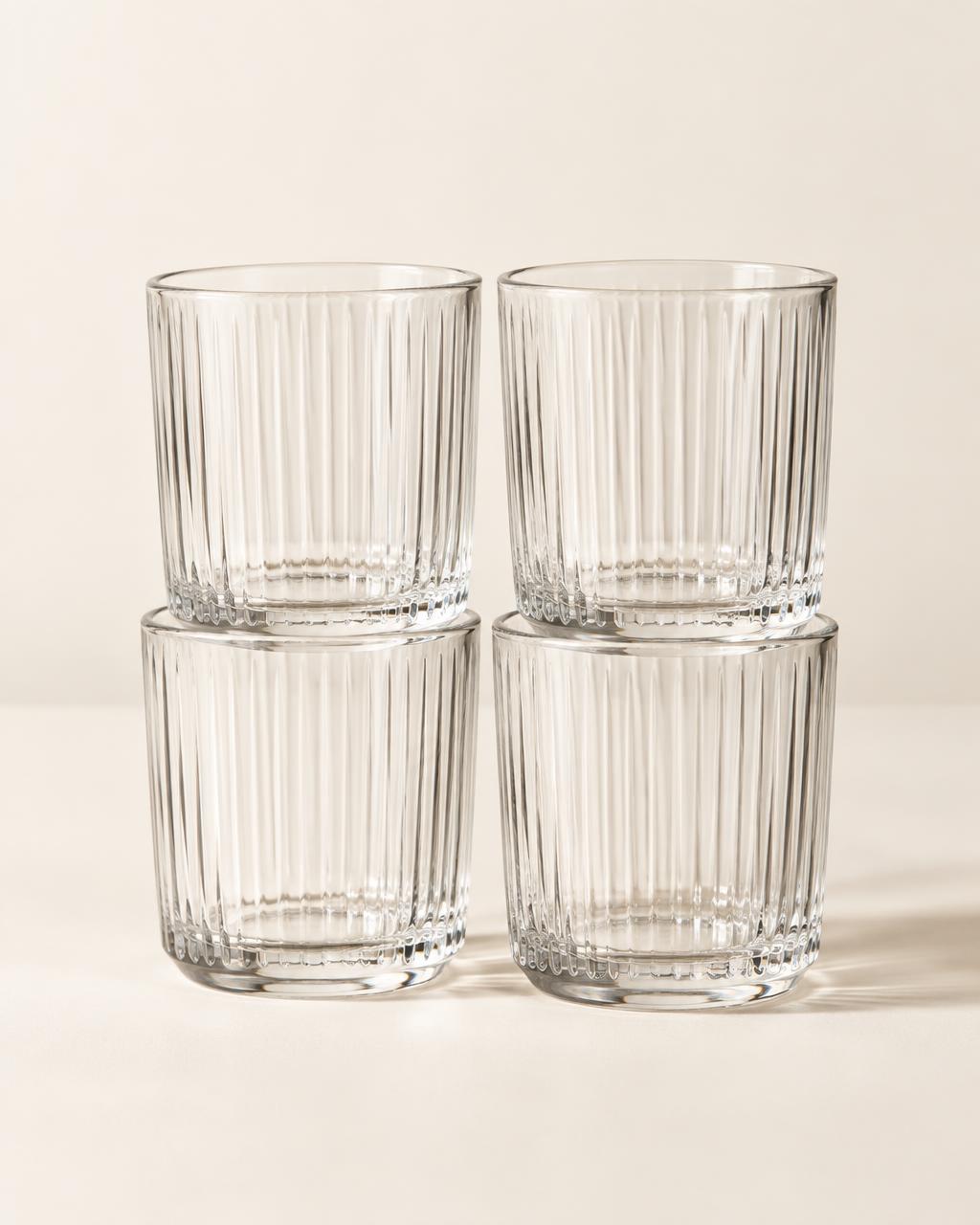 Ribbed Highball Glass, Set of 4