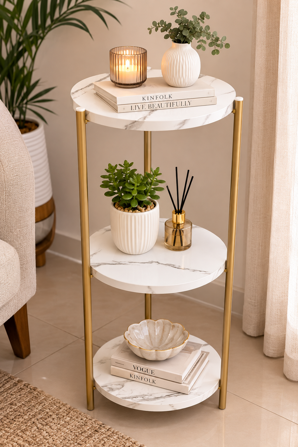 3 Tiered Marble Shelf