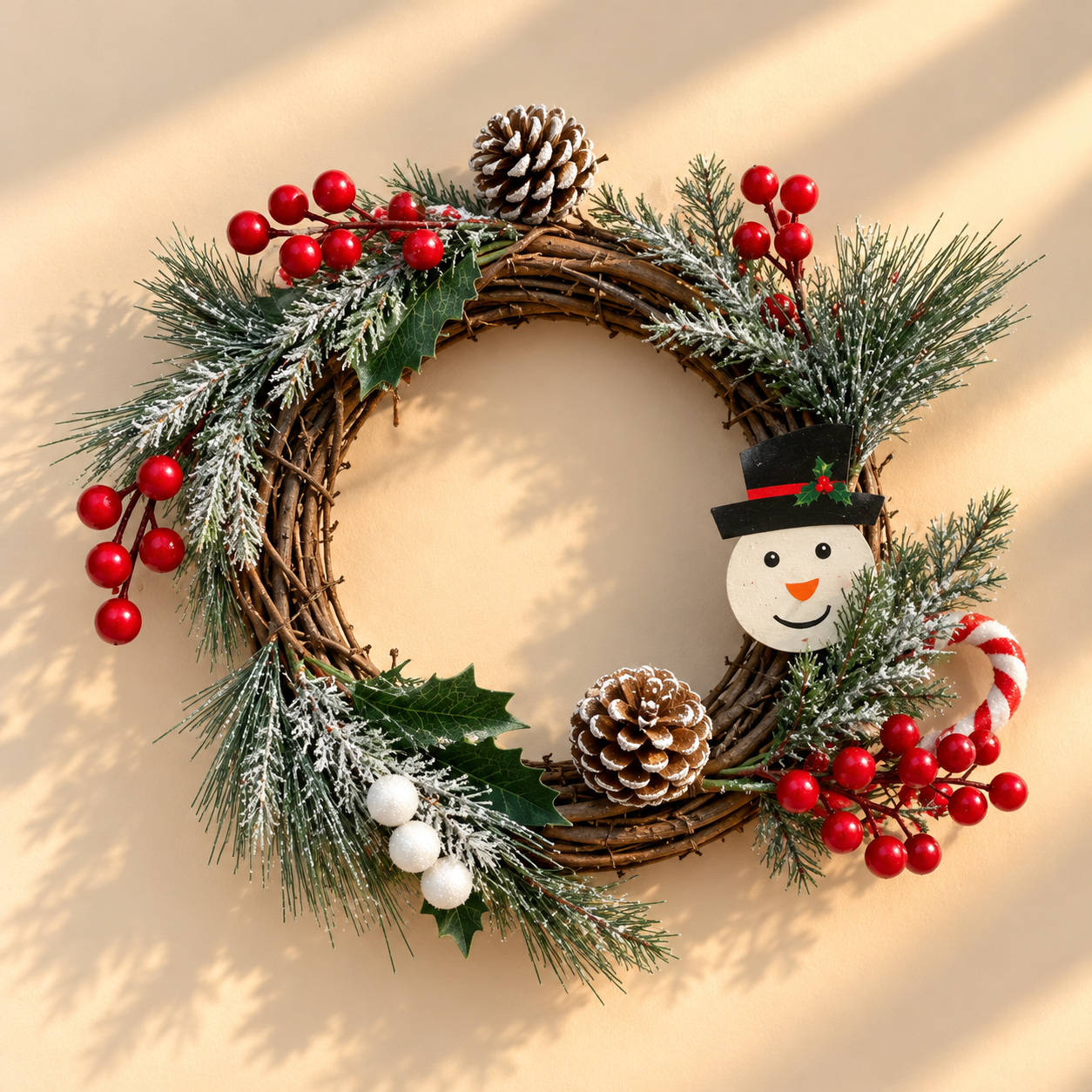 Rustic Greenery & Pine Wreath with Berry