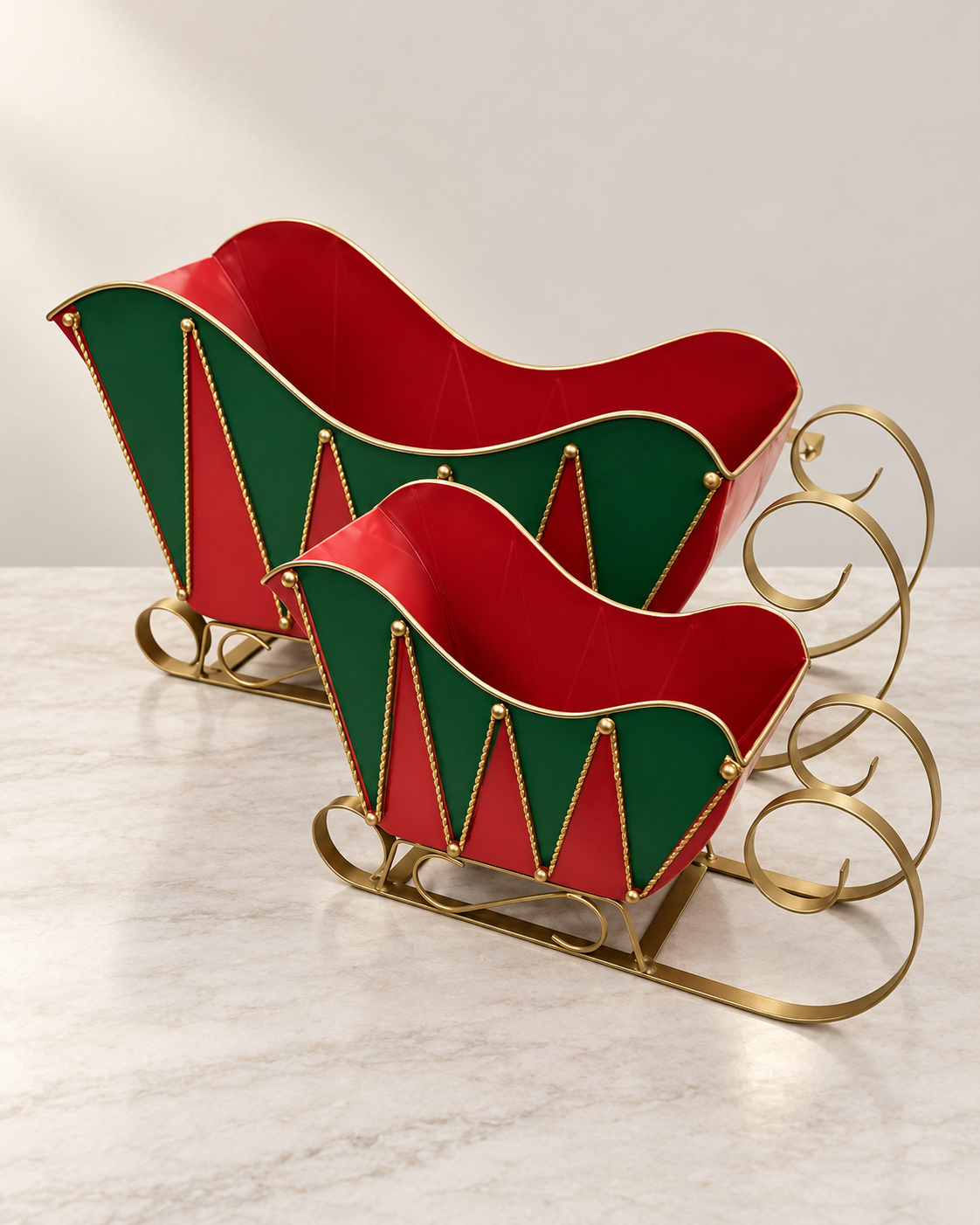 Red Green & Gold Sleigh Set