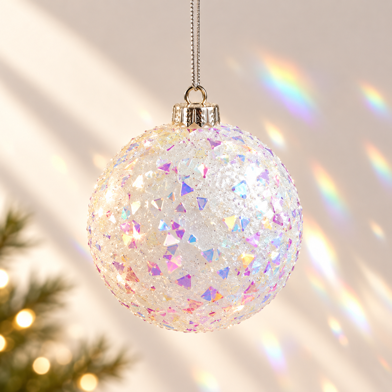 Iridescent Hanging Ball Ornament
