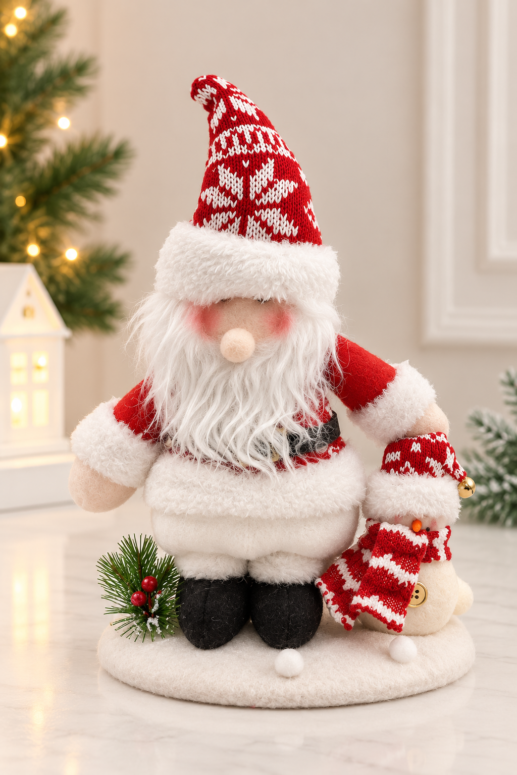 Santa & Snowman Plush Family