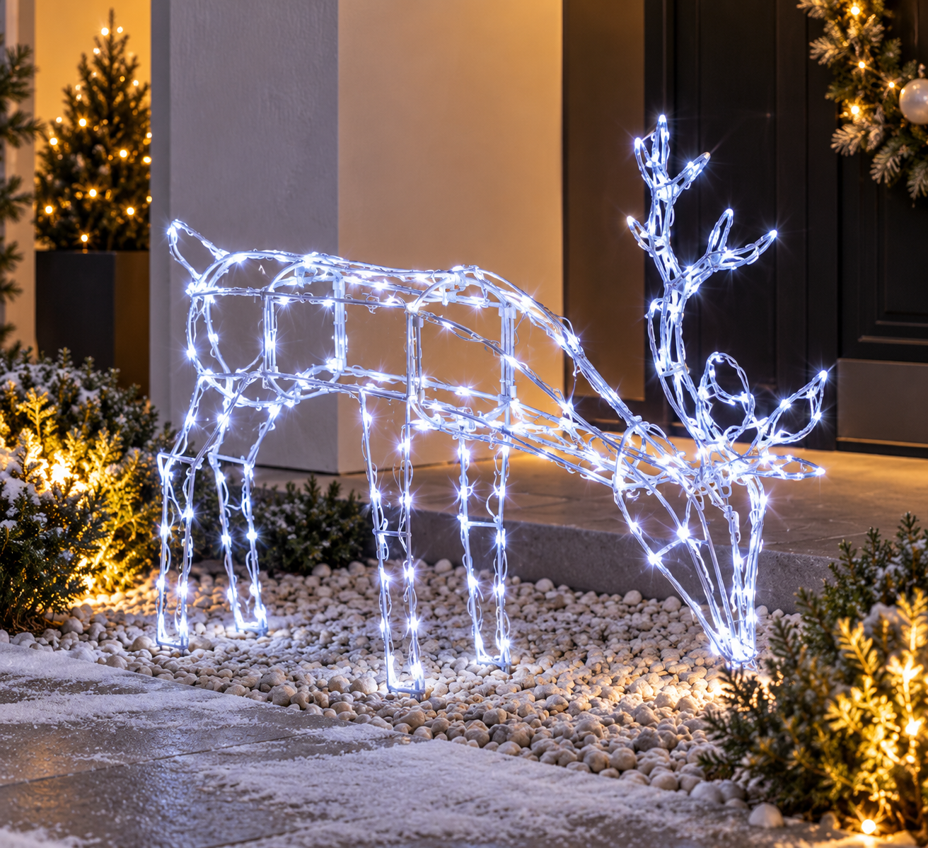 Battery Operated LED Feeding Reindeer