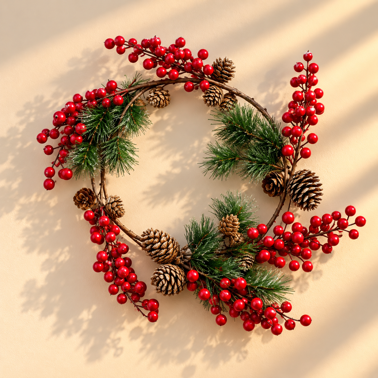 Christmas Berry & Pinecone Wreath