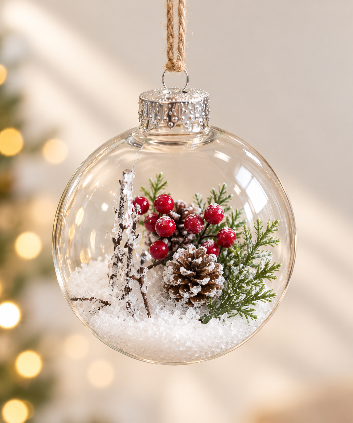 Snow Filled Berry Ornament