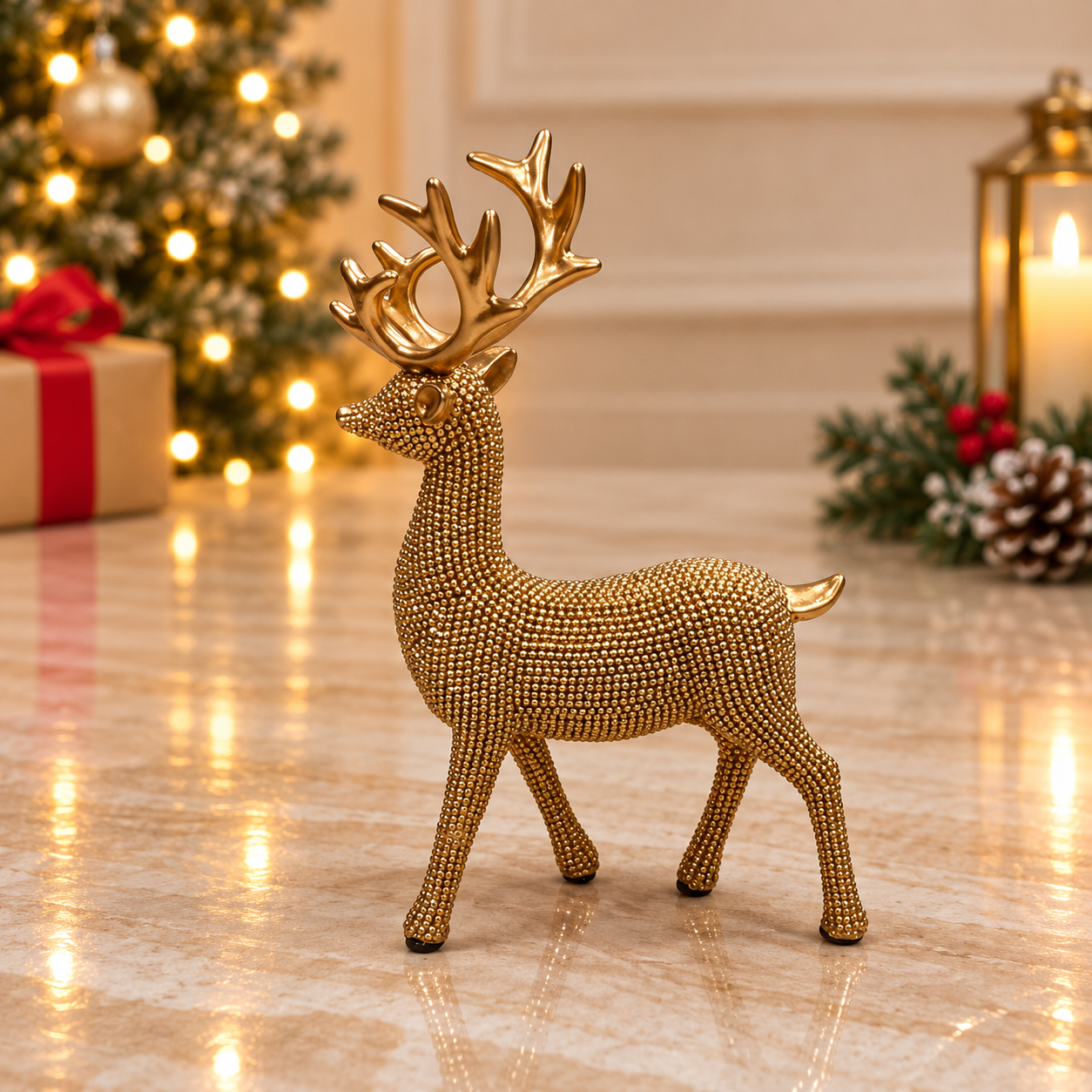 Rose Gold Glitter Reindeer