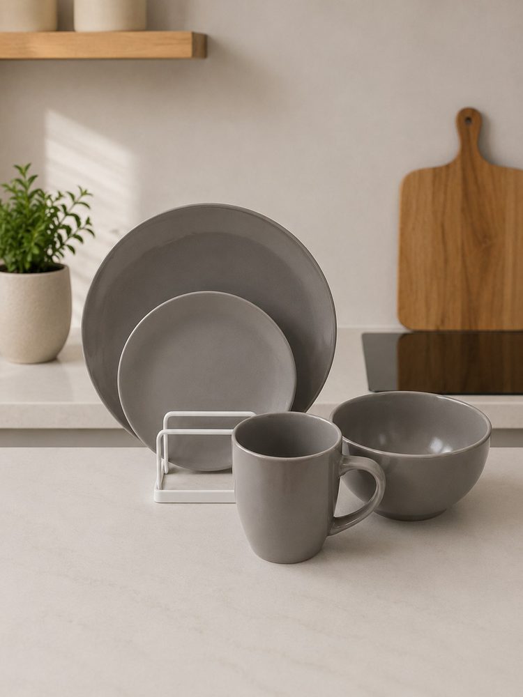 16pc Grey Dinner Set