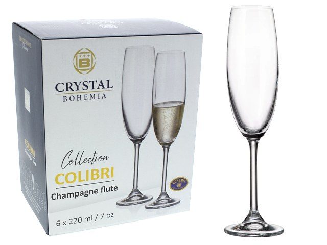 Champagne Flute Glass (6pc Colibri)