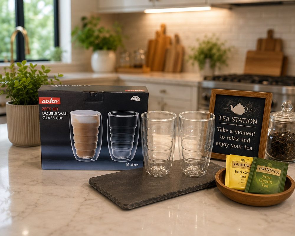 2pc Double Walled Glass (16.5 oz)
