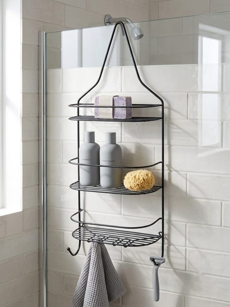 3-Tier Hanging Shower Caddy with Accessory Hooks