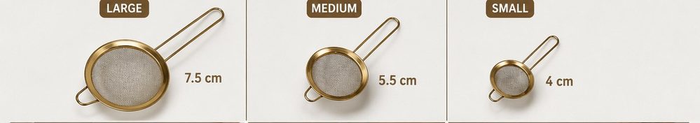 3pc Gold Strainer Set