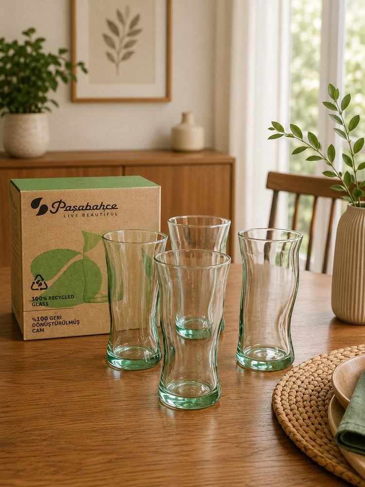 4pc Recycle Glass Set (Tall Amorf)