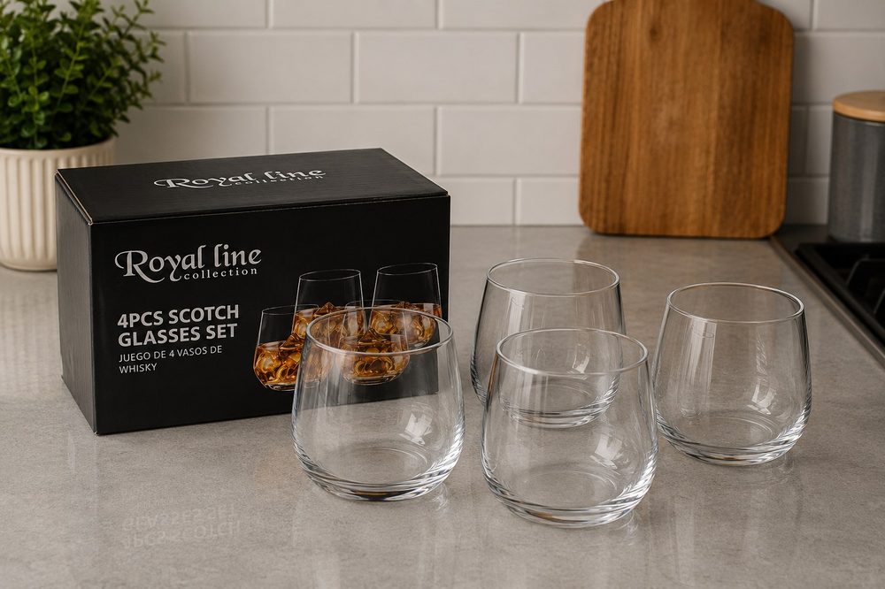 4pc Scotch Glass Set (Royal Line)