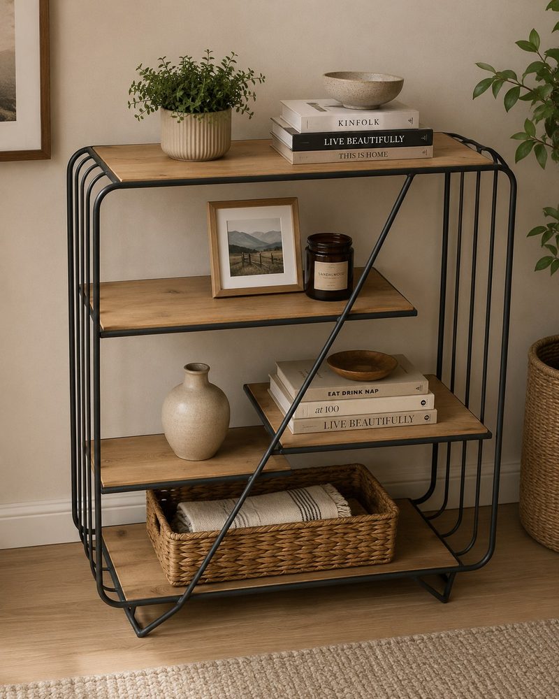 5-Shelf Unit (Metal Frame with Wooden Shelf)