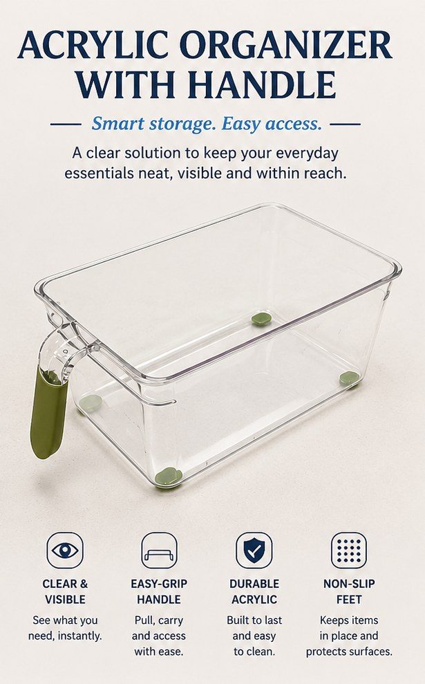 Acrylic Handy Storage Bin