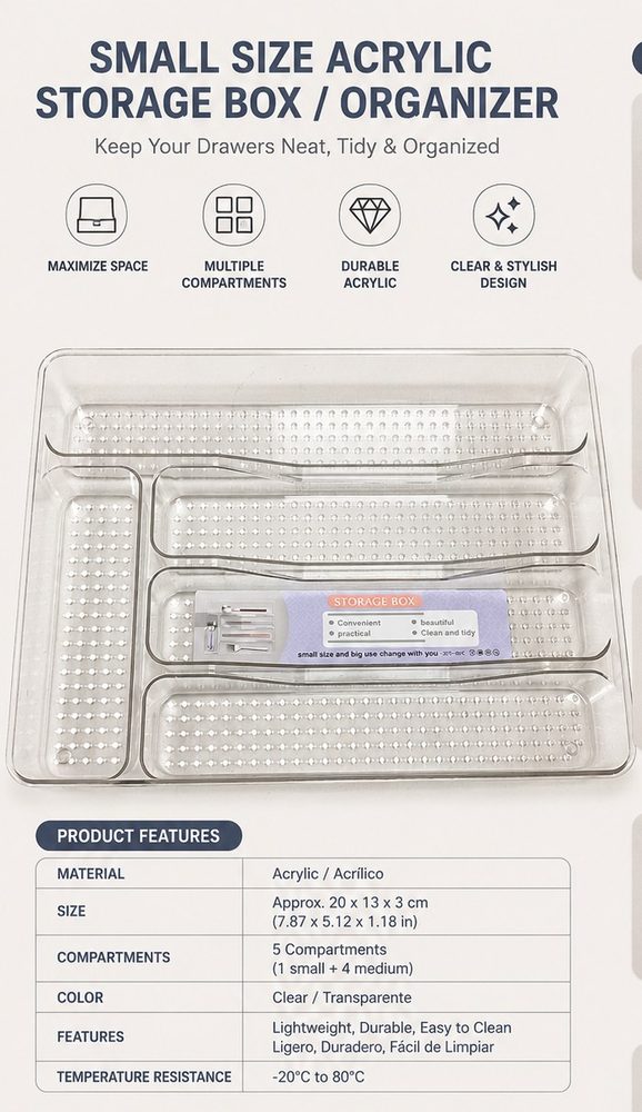 Acrylic Multi-Purpose Organizer (Small)