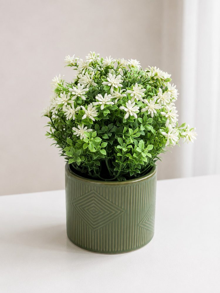 Artificial Plant in Green Ceramic Pot (10*10*20cm)