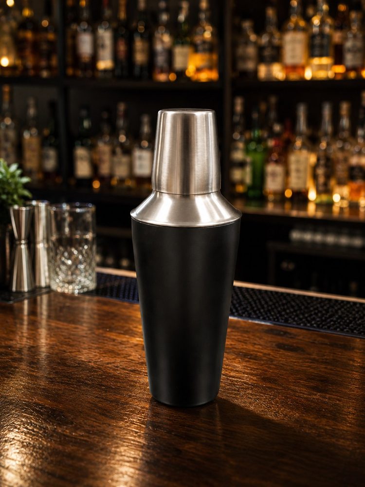 Black & Stainless Steel Drinks Cocktail Shaker