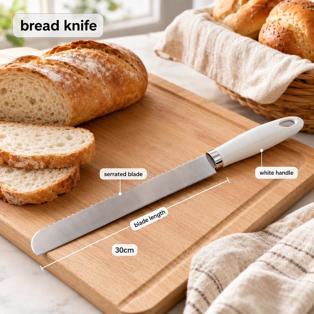 Bread Knife with Rubber Handle
