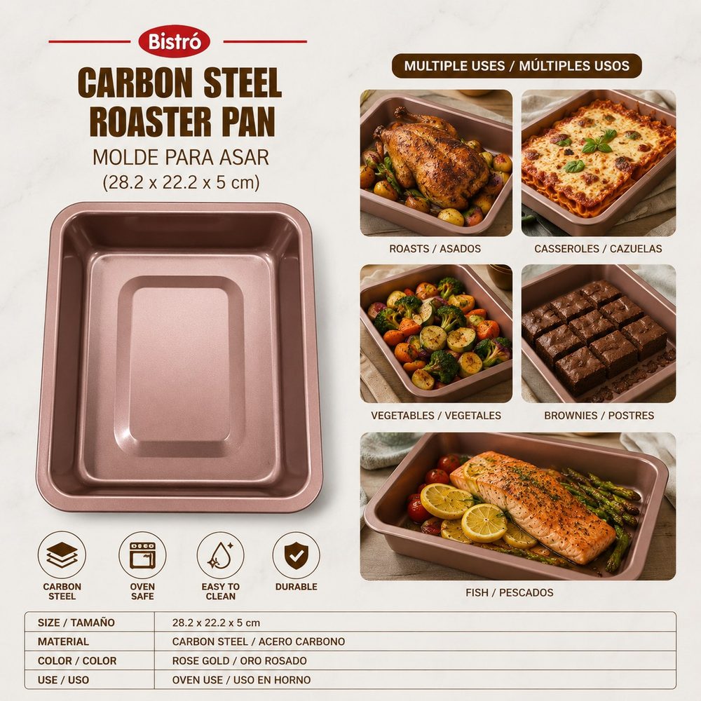 Carbon Steel Roaster Pan (28.2*22.2*5cm)