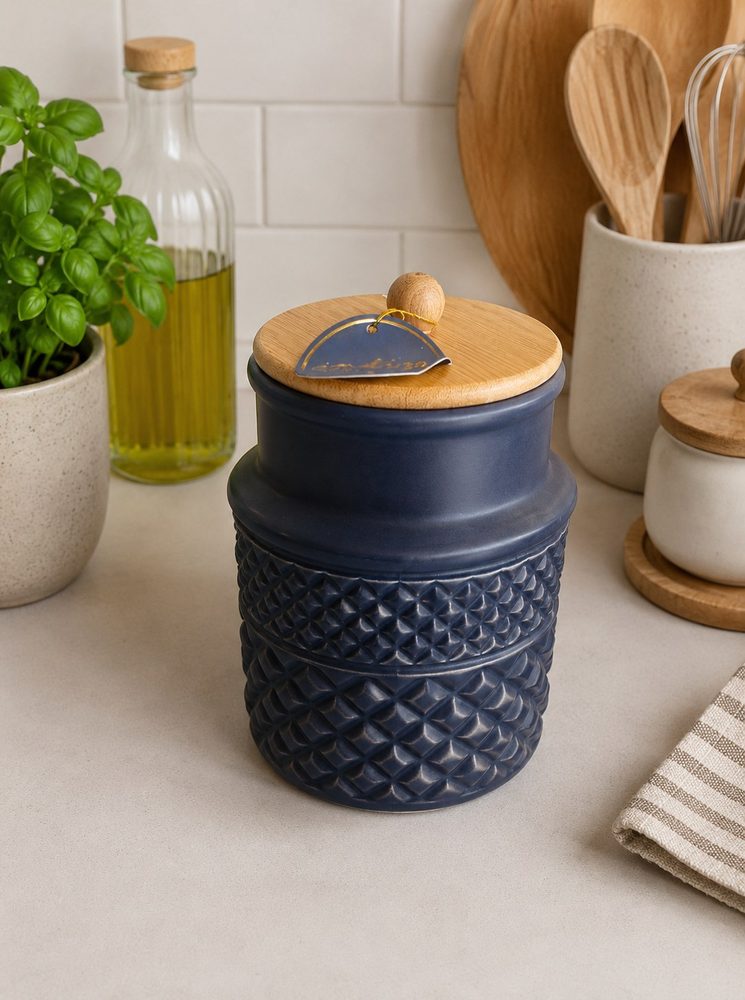 Ceramic Jar with Bamboo Cover