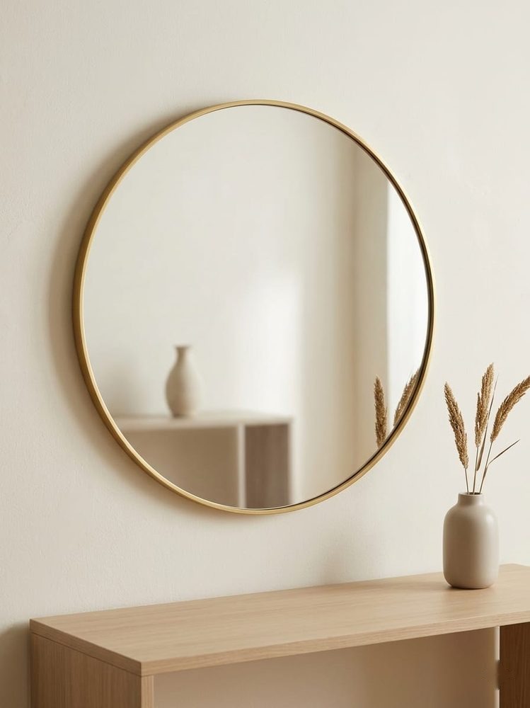 Decor Mirror (slim-profile gold metal frame)