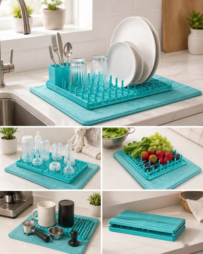 Dish Rack with Drying Mat