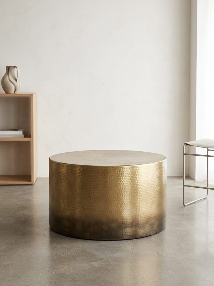 Drum Coffee Table (gold and bronze undertones)