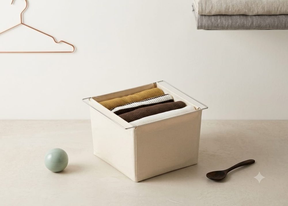 Foldable Fabric Storage Bin with Sturdy Metal Frame