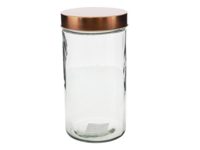Glass Storage Jar with Rose Gold Screw Cover (2100ml)