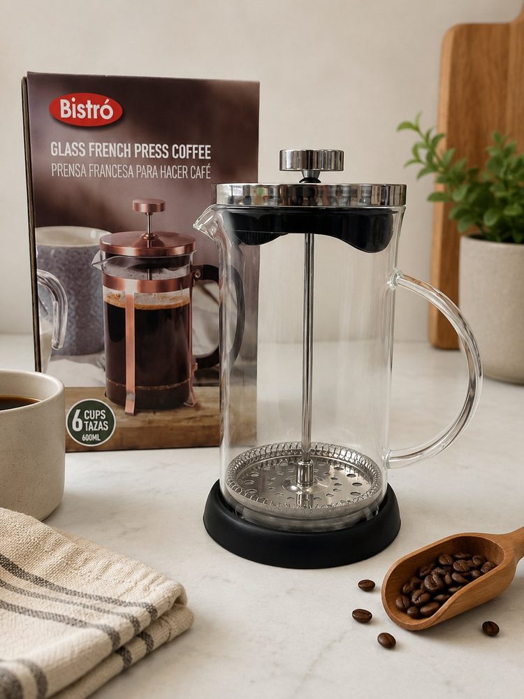 Glass French Press Coffee Maker (6 Cups)