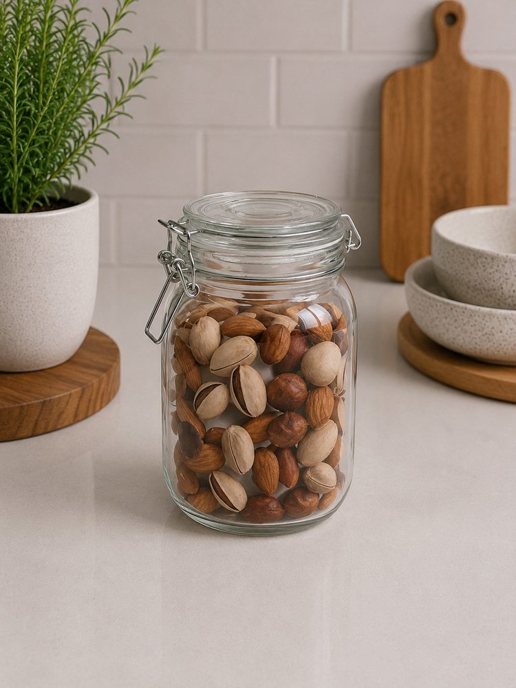 Glass Jar with Airtigh Clip Cover (1500ml)