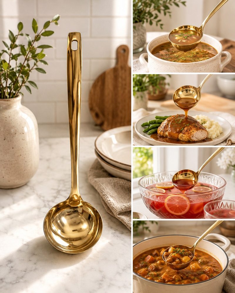 Gold Stainless Steel Ladle