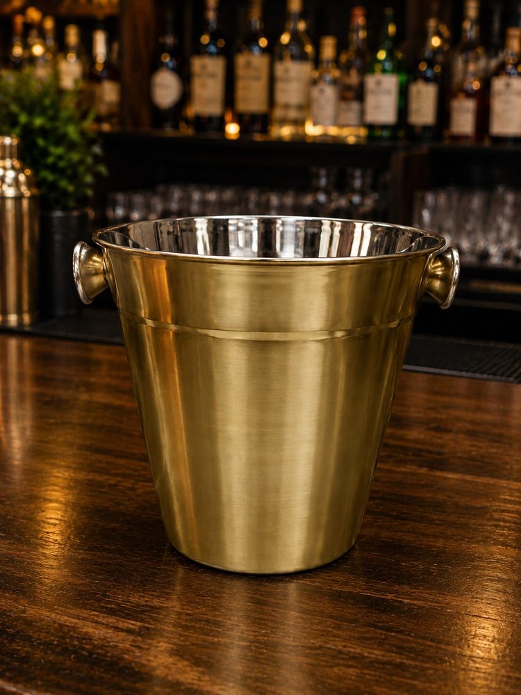 Gold-Tone Stainless Steel Ice Bucket (14cm)