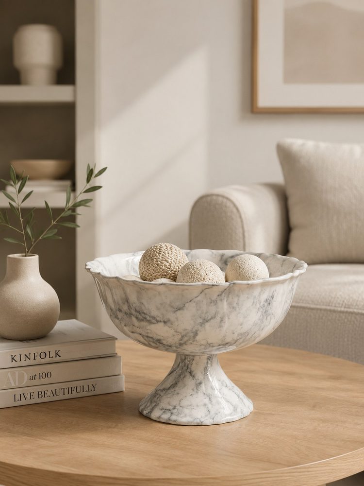 Marble-Like Decorative Bowl