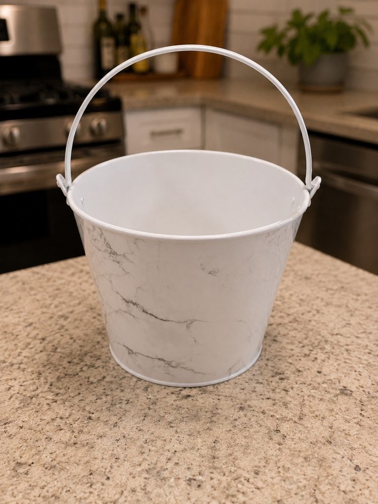 Marble-Like White Ice/Drinks Bucket (23*18cm) 5L