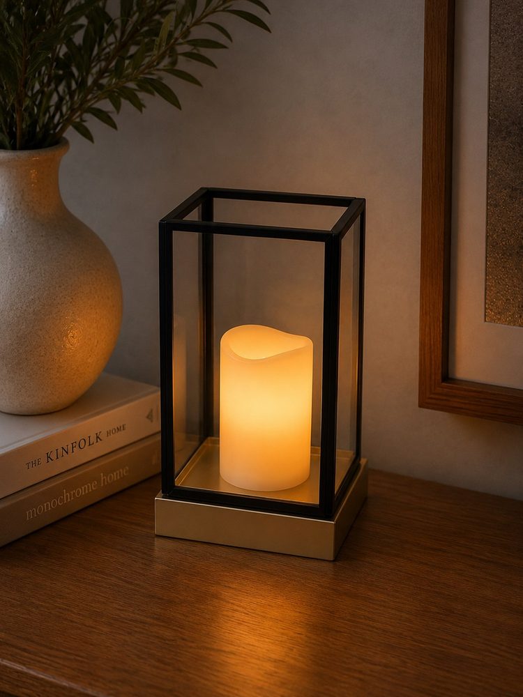 Metal Black & Gold Lantern (15*15*25.2cm)