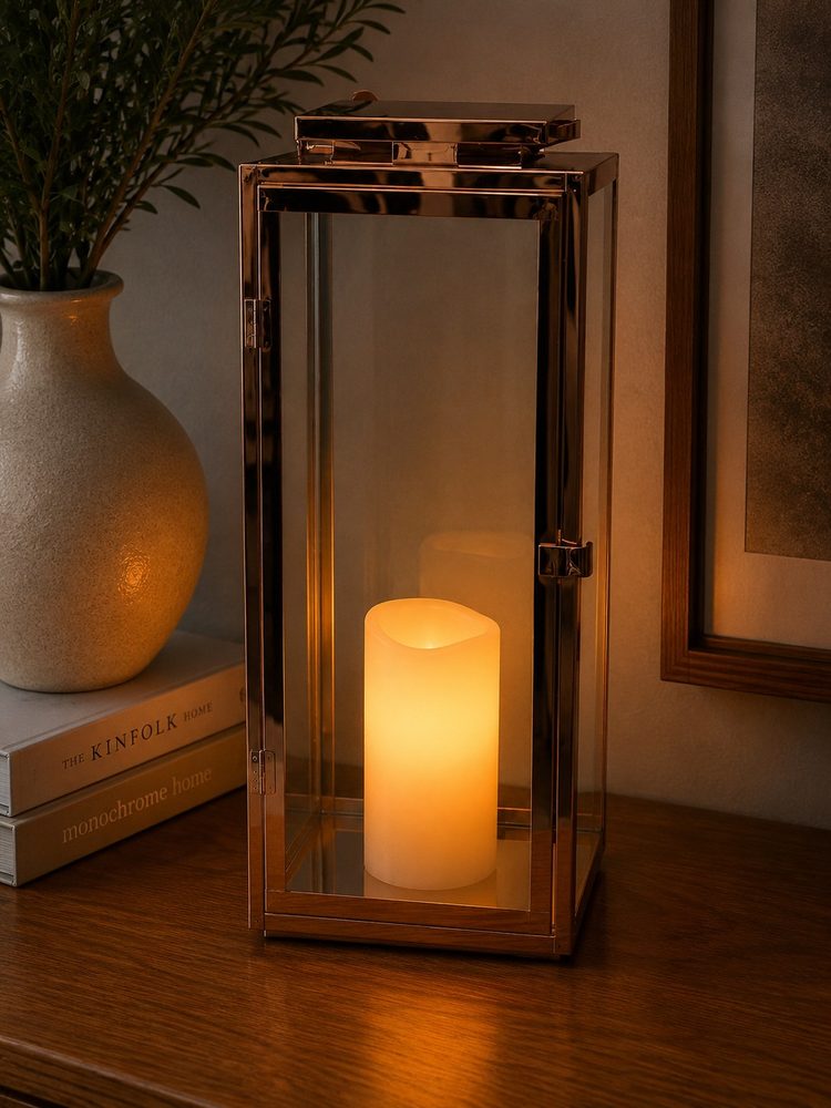 Metal Rose Gold Lantern (20.6*20*54.5cm)