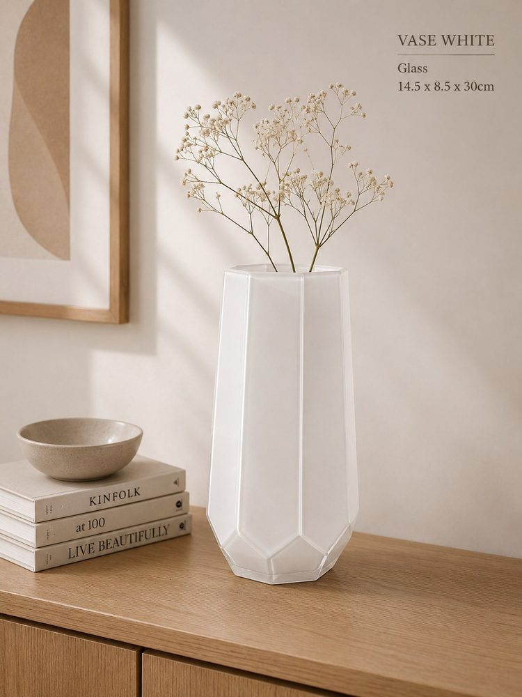 Milk White Decor Vase (14.5*8.5*30cm)