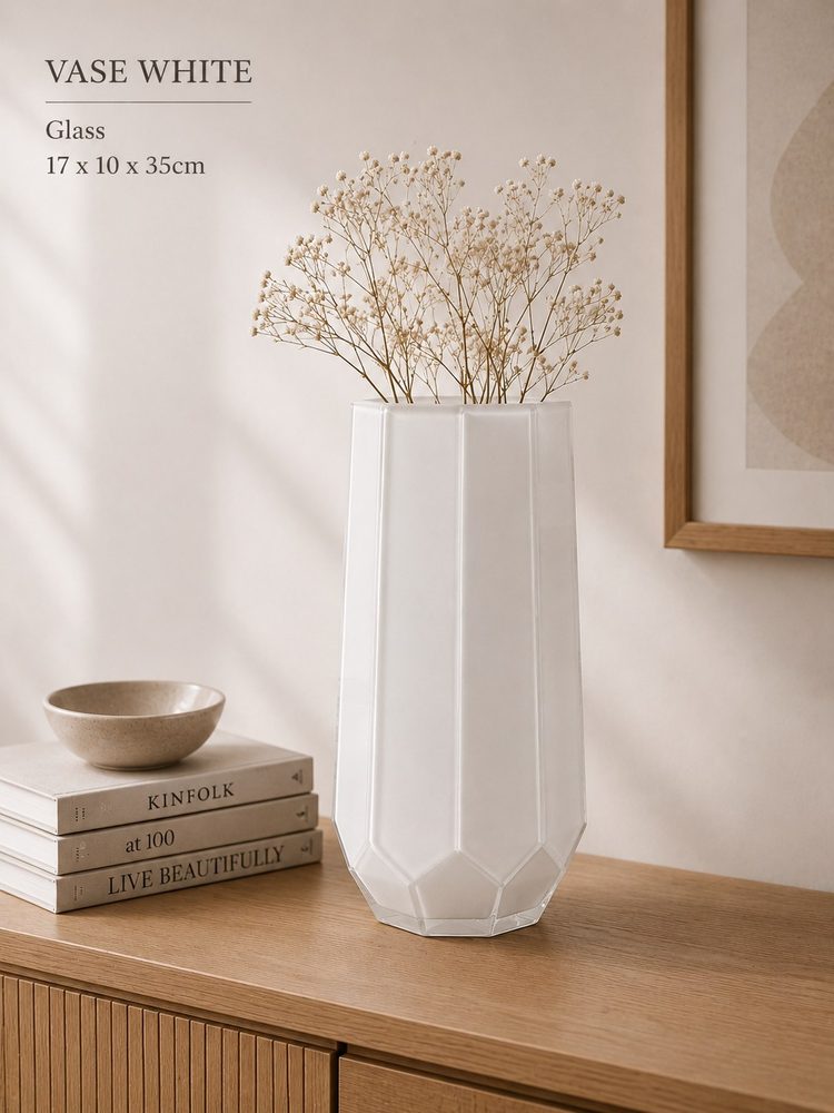 Milk White Decor Vase (17*10*35cm)