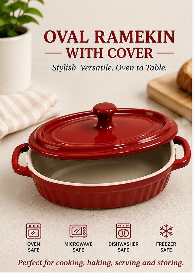 Oval Ramekin with Cover (6.5oz)