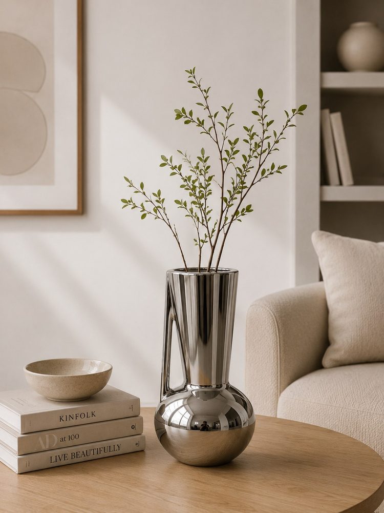 Pewter Vase with Handle