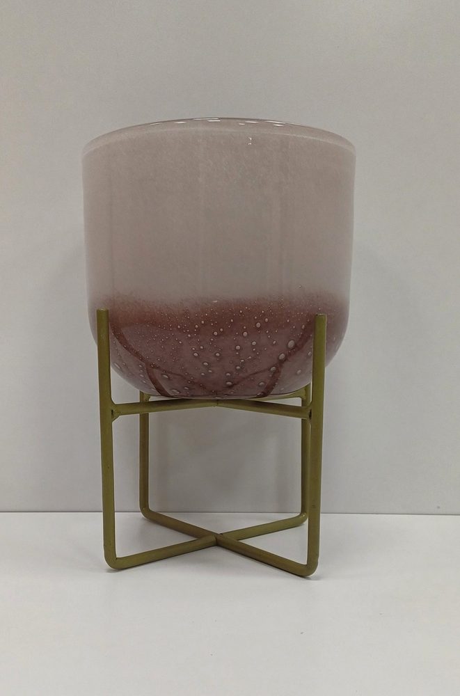 Plant Pot (Pink Glass)