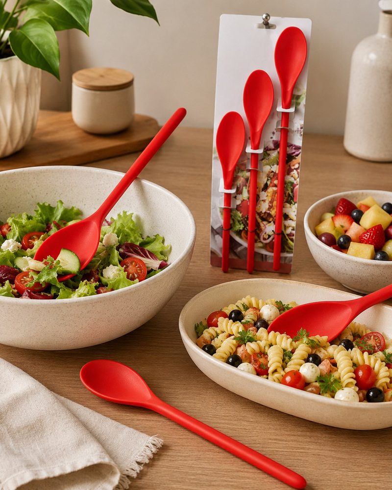 Plastic Salad Spoon Set (3pc)