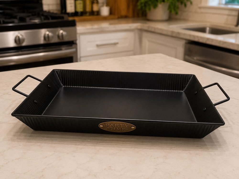 Rectangular Metal Serving Tray (36*27*5cm)