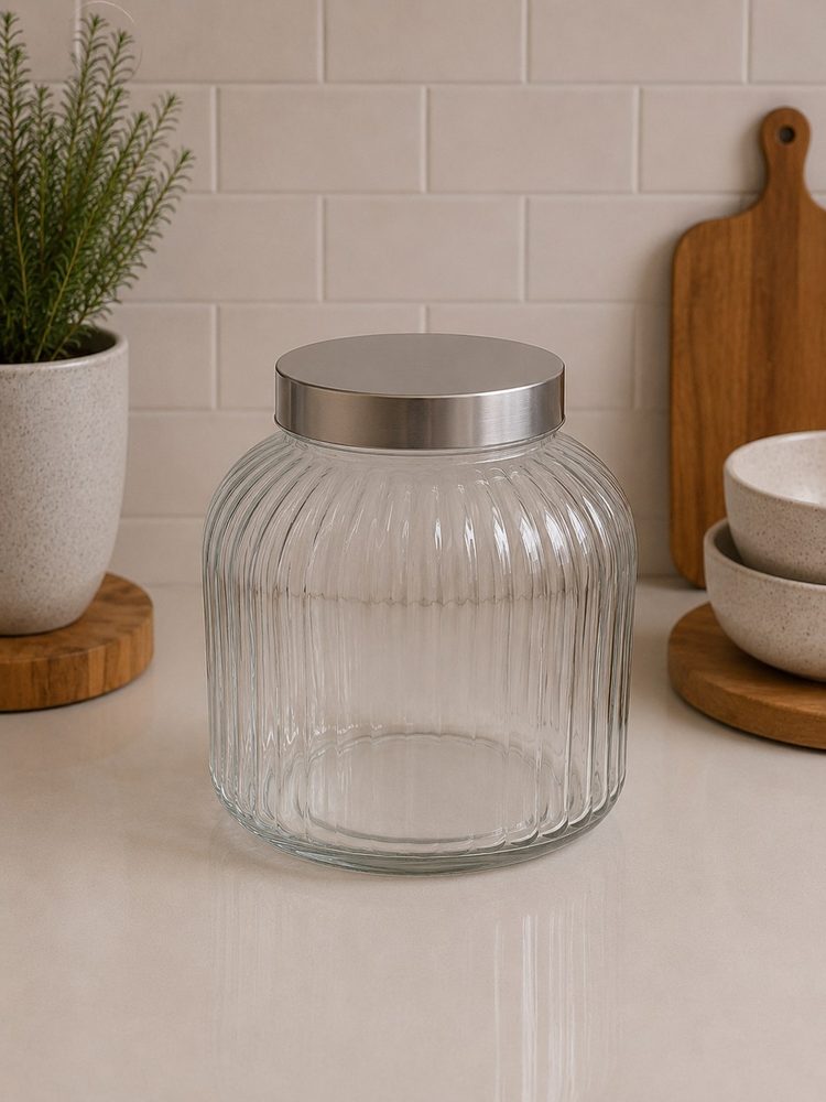 Ribbed Round Glass Jar (3000ml)