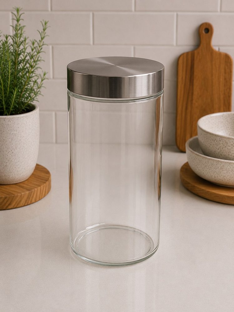 Round Glass Jar with Metal Screw Cover (2200ml)