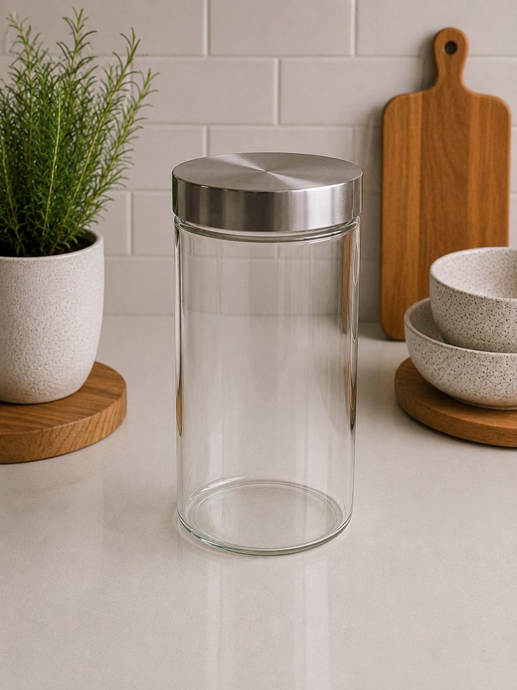Round Glass Jar with Metal Screw Cover (1700ml)