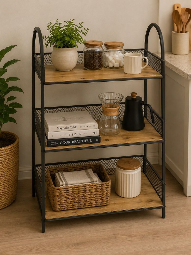 Shelf Unit (Metal Frame with Wooden Shelf)