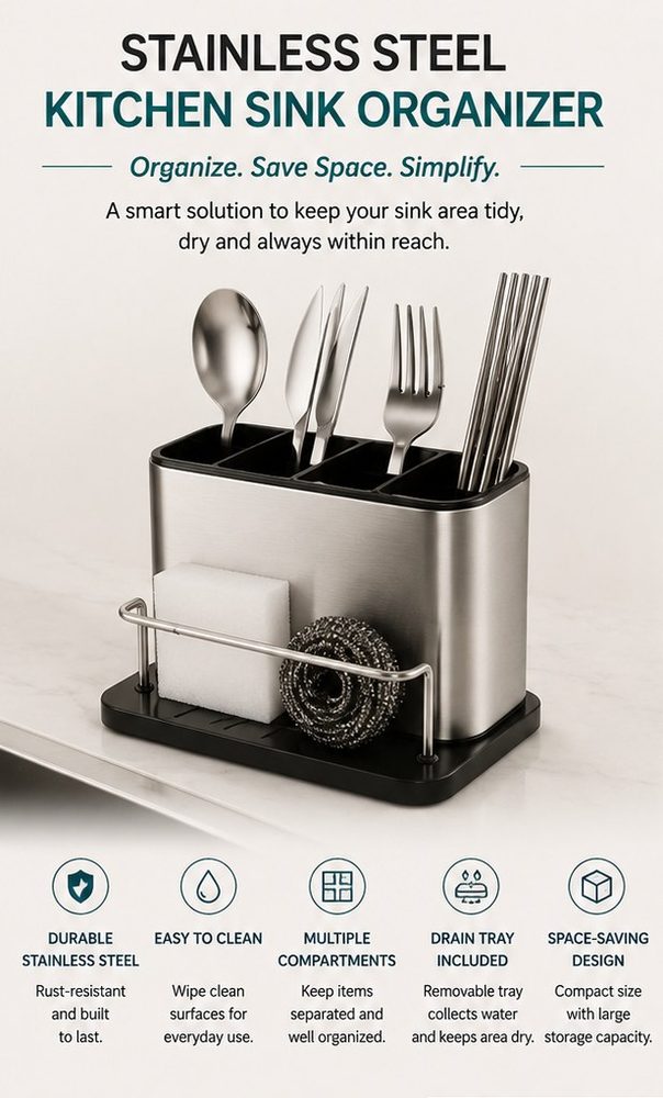 Stainless Steel Kitchen Sink Organizer